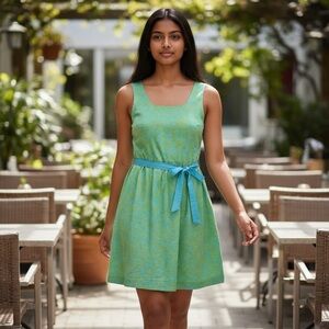 GARNET HILL Sleeveless Tie Waist Dress Floral Size 8